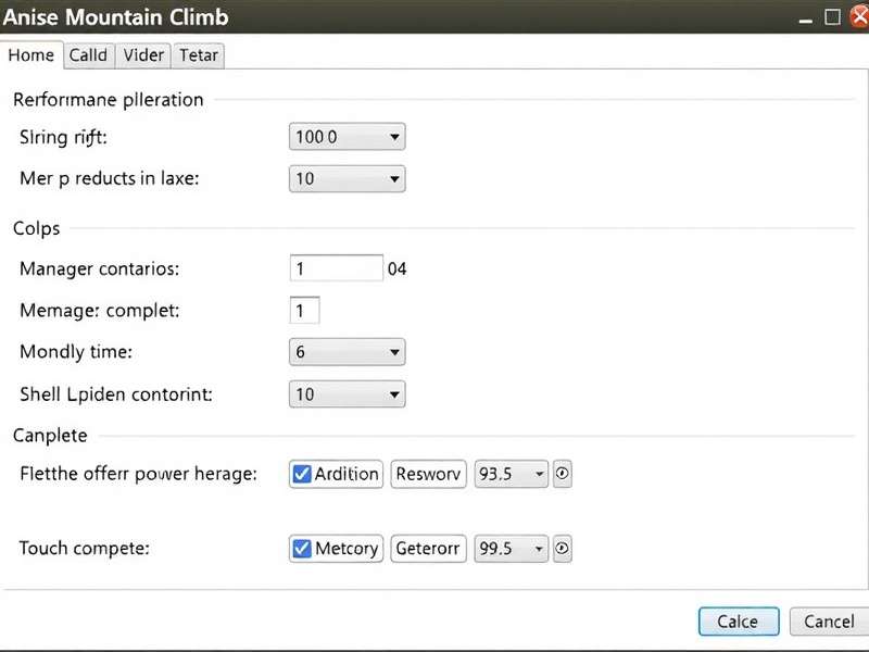 Anise Mountain Climb Performance Settings